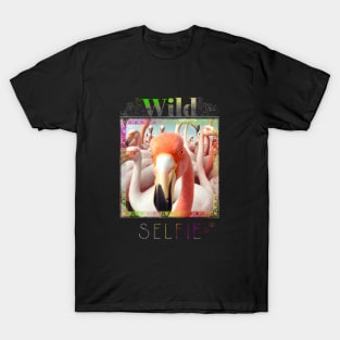 Bird Flamingo Wild Nature Funny Happy Humor Photo Selfie T-Shirt